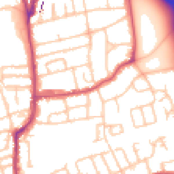 Daytime road noise heatmap for W5 5PZ