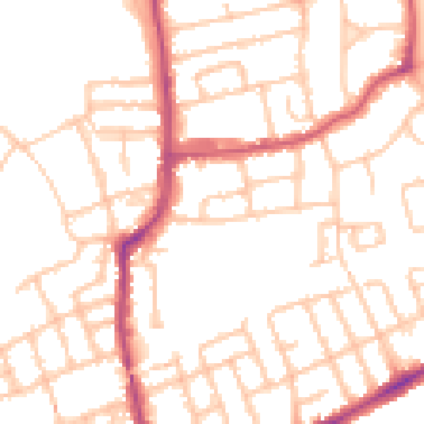 Daytime road noise heatmap for W5 5RJ