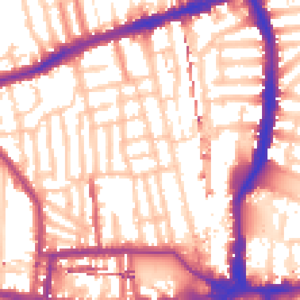 Daytime road noise heatmap for W6 0AJ