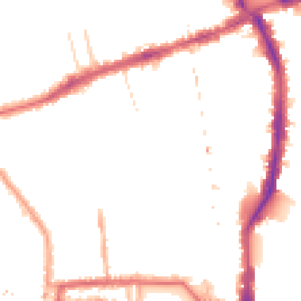 Night-time road noise heatmap for W6 0AL