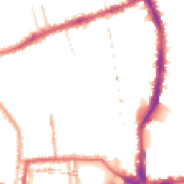 Night-time road noise heatmap for W6 0AN