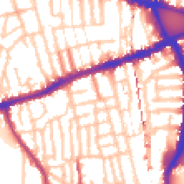 Daytime road noise heatmap for W6 0AR