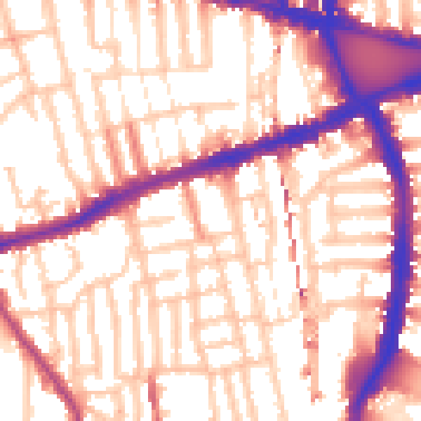 Daytime road noise heatmap for W6 0AS