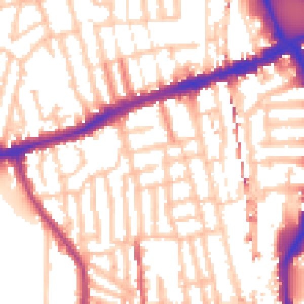 Daytime road noise heatmap for W6 0AU