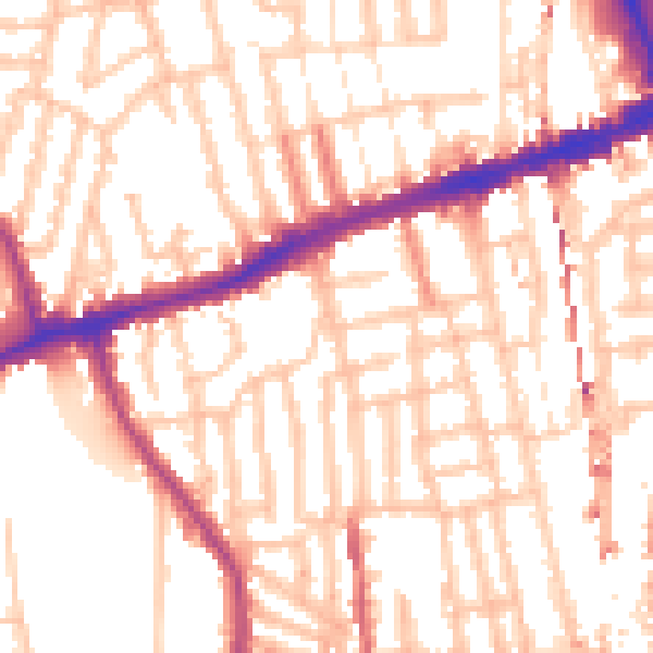 Daytime road noise heatmap for W6 0BA