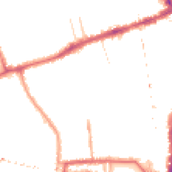 Night-time road noise heatmap for W6 0BB