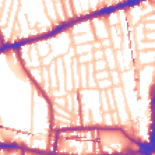 Daytime road noise heatmap for W6 0BD