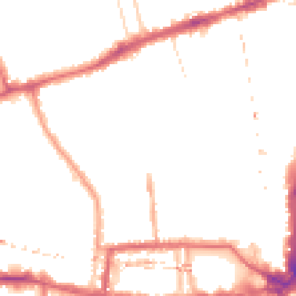 Night-time road noise heatmap for W6 0BD