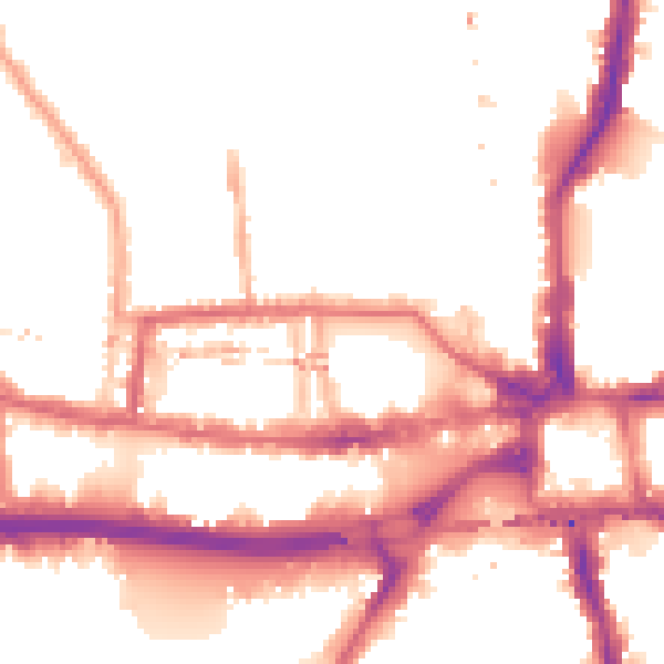 Night-time road noise heatmap for W6 0BF