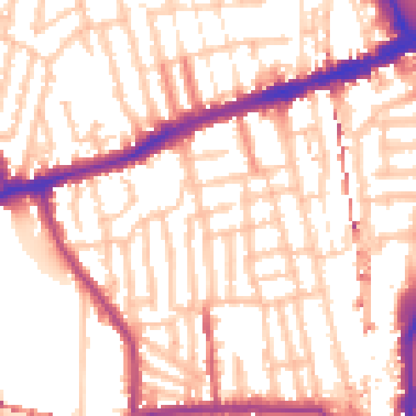 Daytime road noise heatmap for W6 0BG