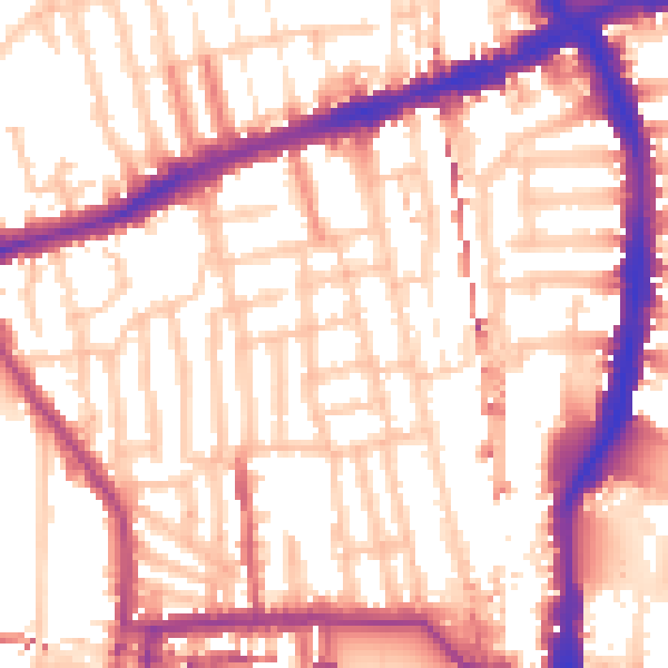 Daytime road noise heatmap for W6 0BJ