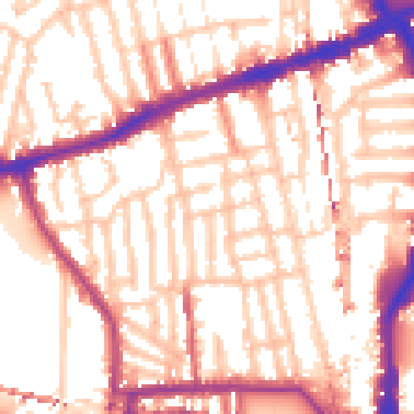 Daytime road noise heatmap for W6 0BL