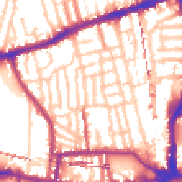 Daytime road noise heatmap for W6 0BN