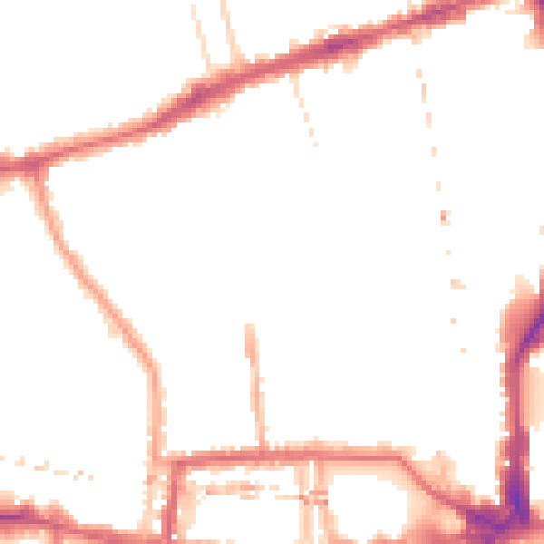 Night-time road noise heatmap for W6 0BN