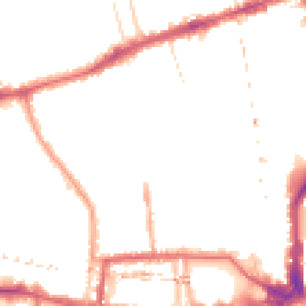Night-time road noise heatmap for W6 0BQ