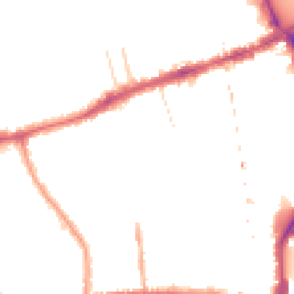 Night-time road noise heatmap for W6 0BS