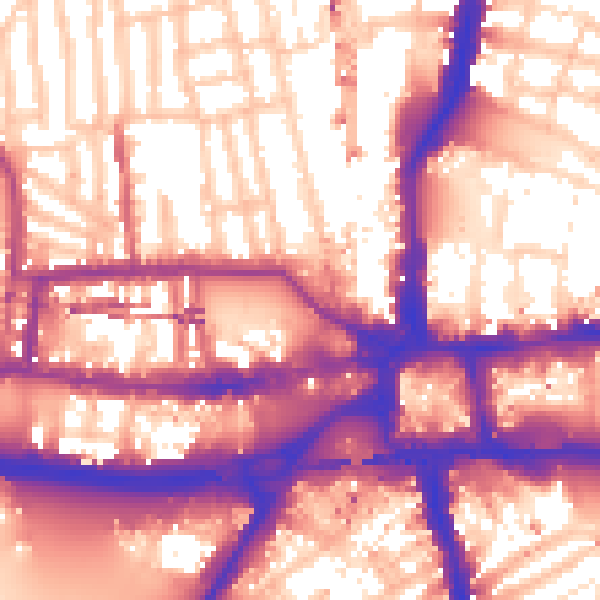 Daytime road noise heatmap for W6 0BT