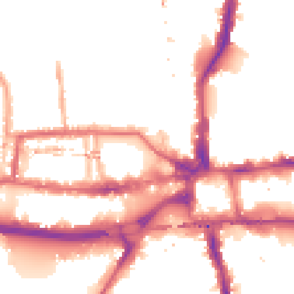 Night-time road noise heatmap for W6 0BT