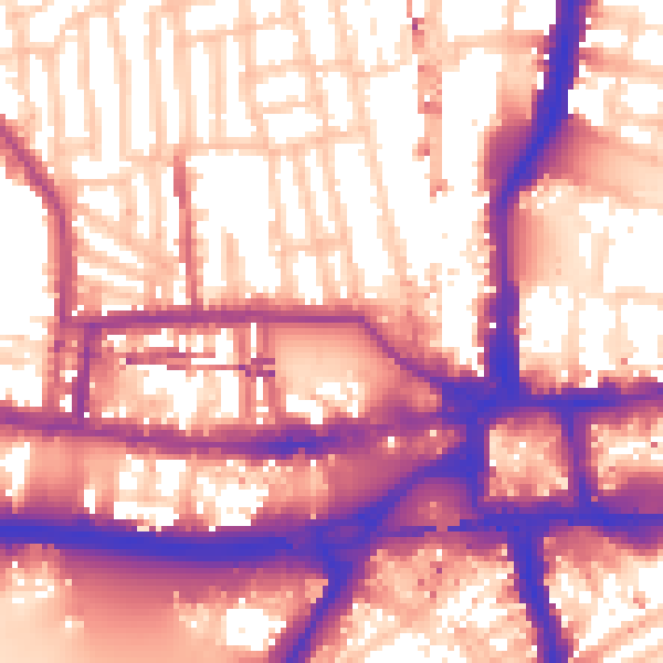 Daytime road noise heatmap for W6 0BU