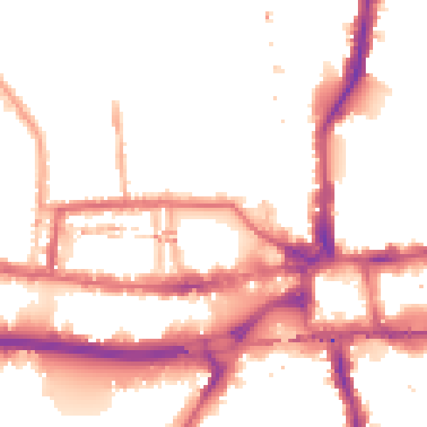 Night-time road noise heatmap for W6 0BU