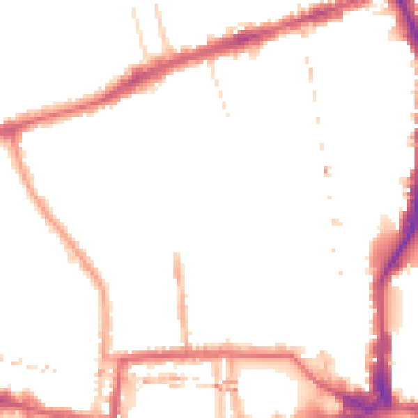 Night-time road noise heatmap for W6 0BW