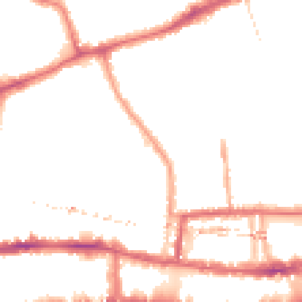 Night-time road noise heatmap for W6 0BY