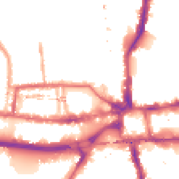 Night-time road noise heatmap for W6 0BZ