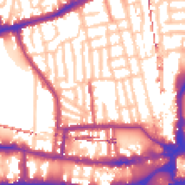 Daytime road noise heatmap for W6 0DE