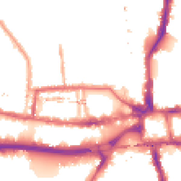 Night-time road noise heatmap for W6 0DG