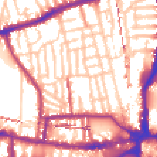 Daytime road noise heatmap for W6 0DH