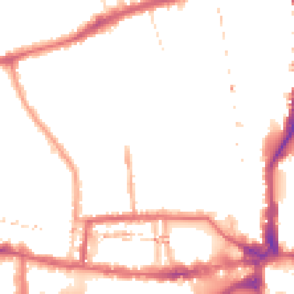 Night-time road noise heatmap for W6 0DH