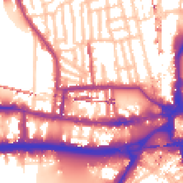 Daytime road noise heatmap for W6 0DJ