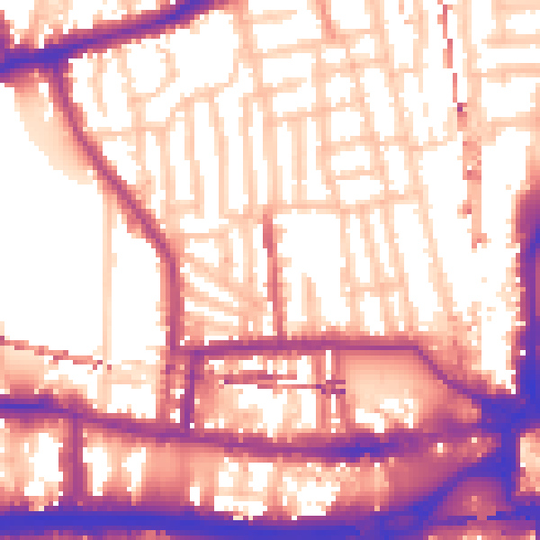 Daytime road noise heatmap for W6 0DN
