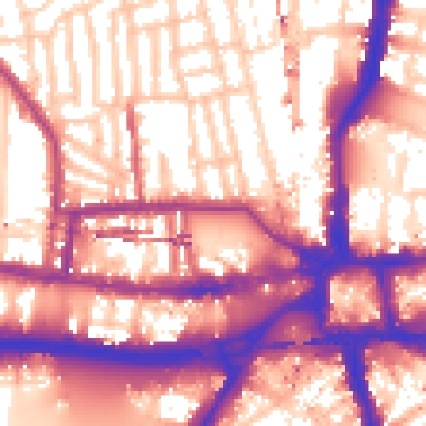 Daytime road noise heatmap for W6 0DQ