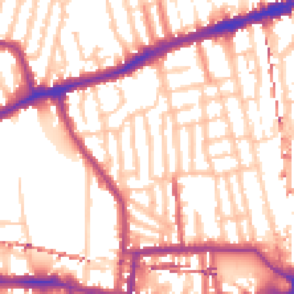 Daytime road noise heatmap for W6 0DR
