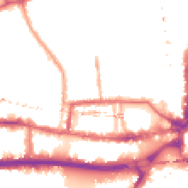 Night-time road noise heatmap for W6 0DS