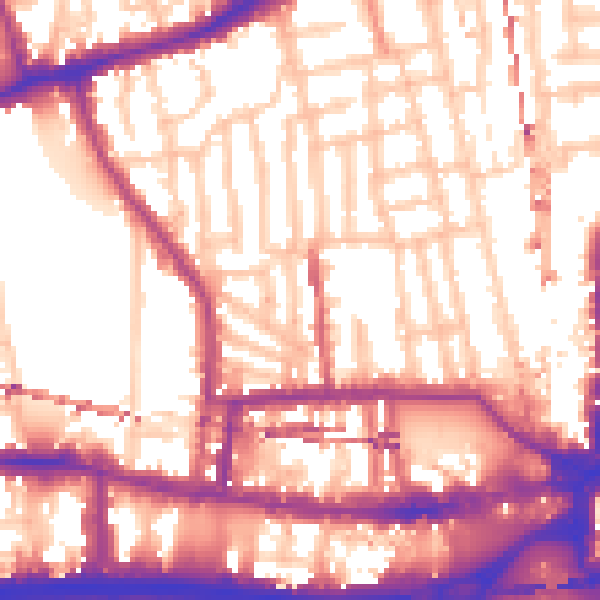 Daytime road noise heatmap for W6 0DT