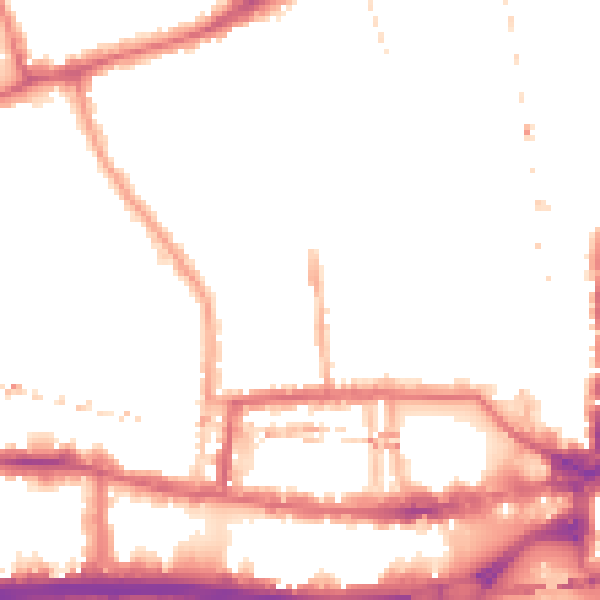 Night-time road noise heatmap for W6 0DT