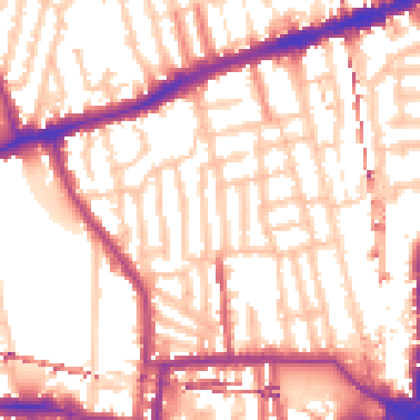 Daytime road noise heatmap for W6 0DU