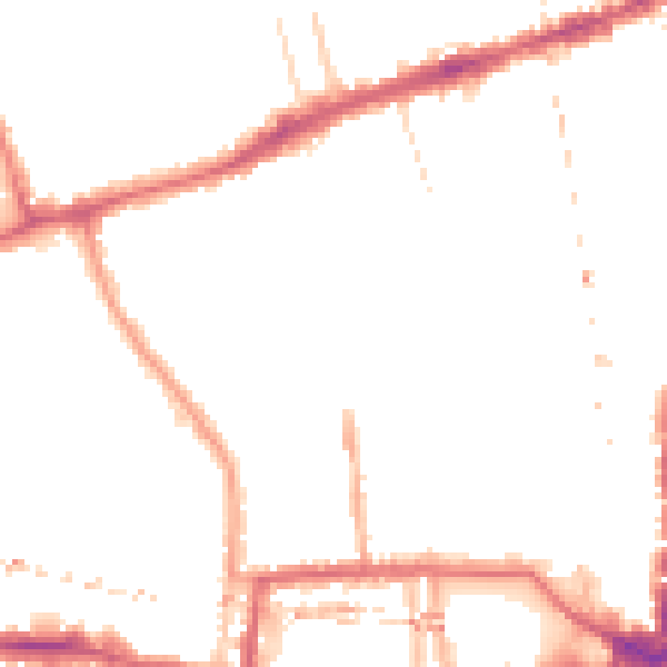 Night-time road noise heatmap for W6 0DU
