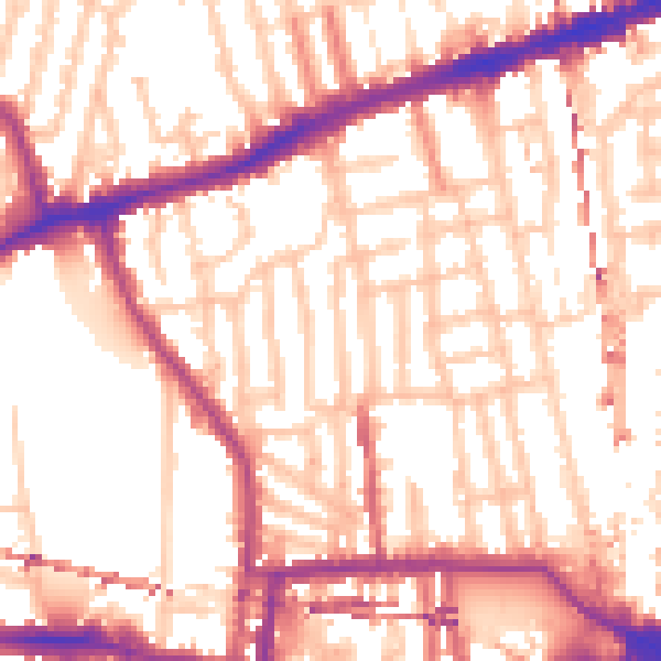 Daytime road noise heatmap for W6 0DX