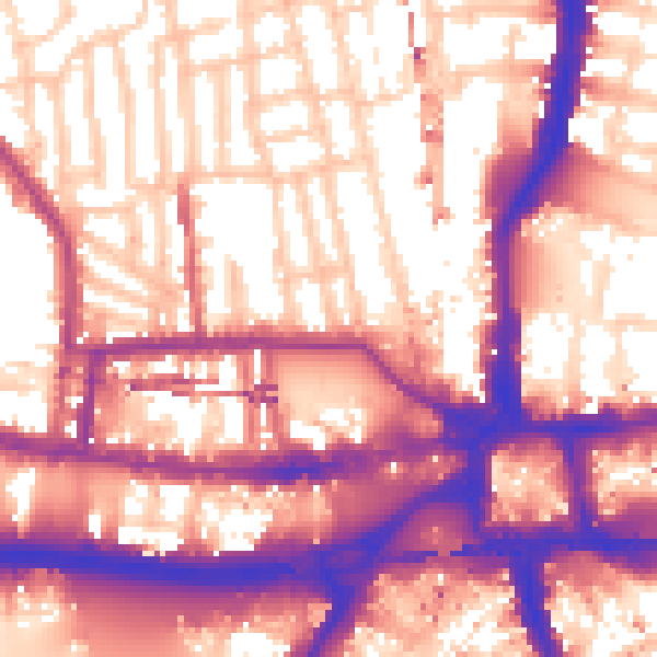 Daytime road noise heatmap for W6 0DY