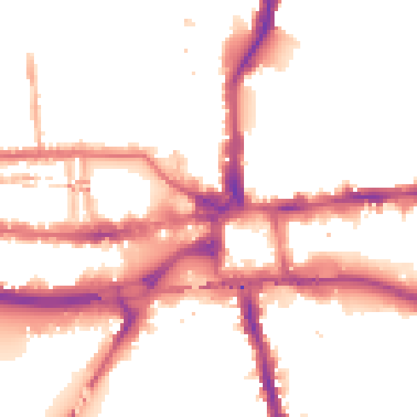 Night-time road noise heatmap for W6 0DZ
