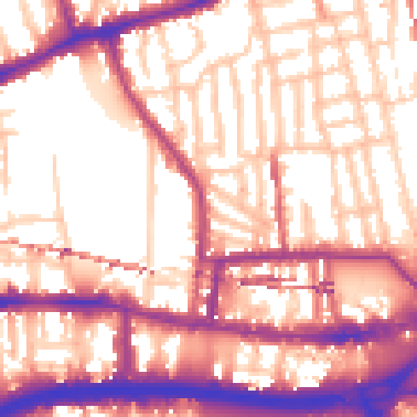 Daytime road noise heatmap for W6 0HD