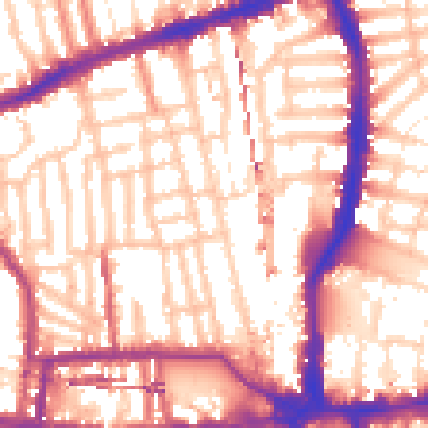 Daytime road noise heatmap for W6 0NQ