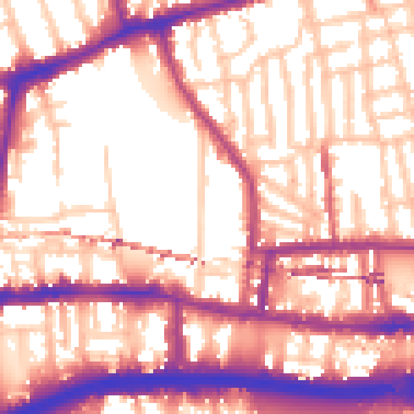 Daytime road noise heatmap for W6 0UG