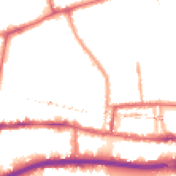 Night-time road noise heatmap for W6 0UG