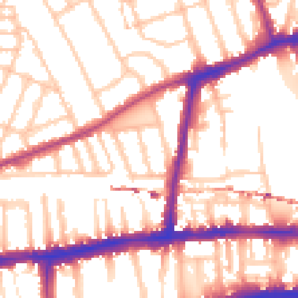 Daytime road noise heatmap for W6 0XX