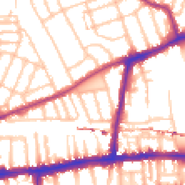 Daytime road noise heatmap for W6 0XY