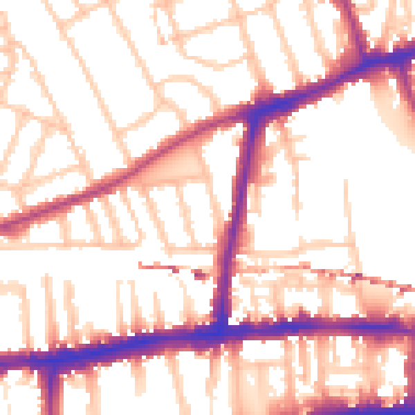 Daytime road noise heatmap for W6 0YB